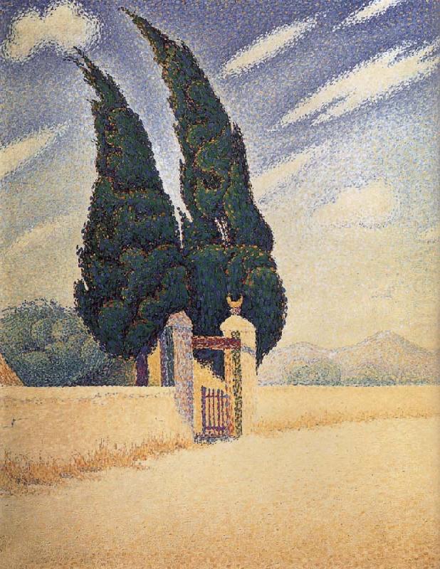 Two Cypress, Paul Signac